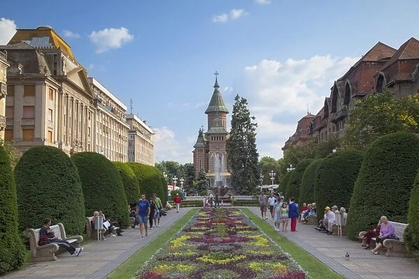 Metropolitan Cathedral in Piata Victoriei, Timisoara, Banat, Romania, Europe