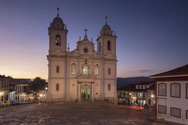 Metropolitan Cathedral of St Antony at sunset, Diamantina, UNESCO World Heritage Site, Minas Gerais, Brazil, South America