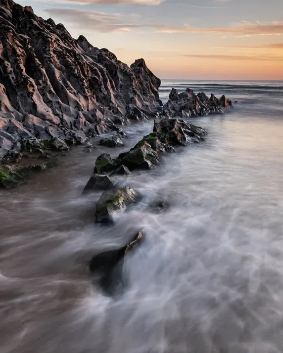 Framed Print : Mewslade Bay at sunset, Gower Peninsula, South Wales, United Kingdom, Europe