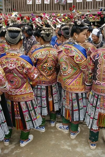 Miao festival costume, Pingyong, Guizhou province, China, Asia