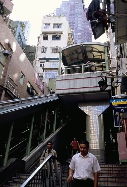 Mid-Levels escalator, Hong Kong Island, Hong Kong, China, Asia