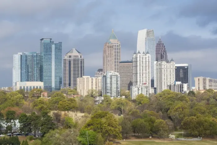 Framed Print : Midtown skyline from Piedmont Park, Atlanta, Georgia, United States of America, North America Framed Print : Midtown skyline from Piedmont Park, Atlanta, Georgia, United States of America, North America