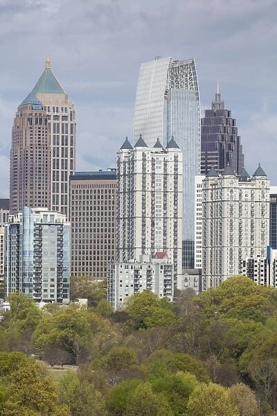 Midtown Skyline from Piedmont Park, Atlanta, Georgia, United States of America, North America