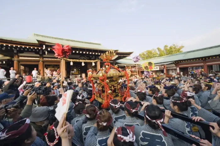 Framed Print : Mikoshi portable shrine being carried at Hadaka Matsuri (Naked Festival) Framed Print : Mikoshi portable shrine being carried at Hadaka Matsuri (Naked Festival)
