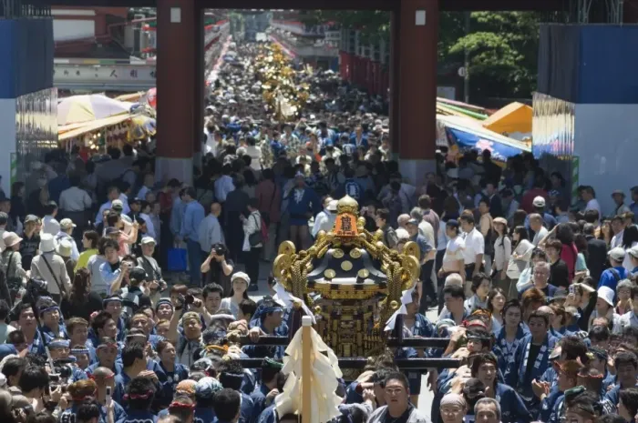 Framed Print : Mikoshi portable shrine of the gods parade and crowds of people Framed Print : Mikoshi portable shrine of the gods parade and crowds of people