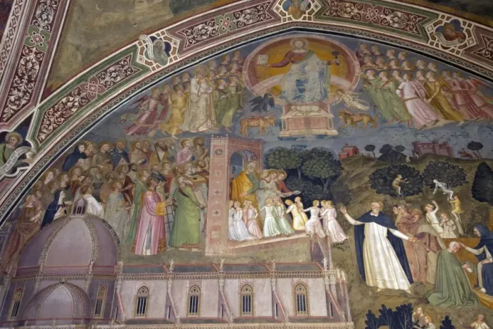 Framed Print : Militant and Triumphant Church by Andrea di Bonaiuto, Spanish Chapel, Santa Maria Novella Framed Print : Militant and Triumphant Church by Andrea di Bonaiuto, Spanish Chapel, Santa Maria Novella