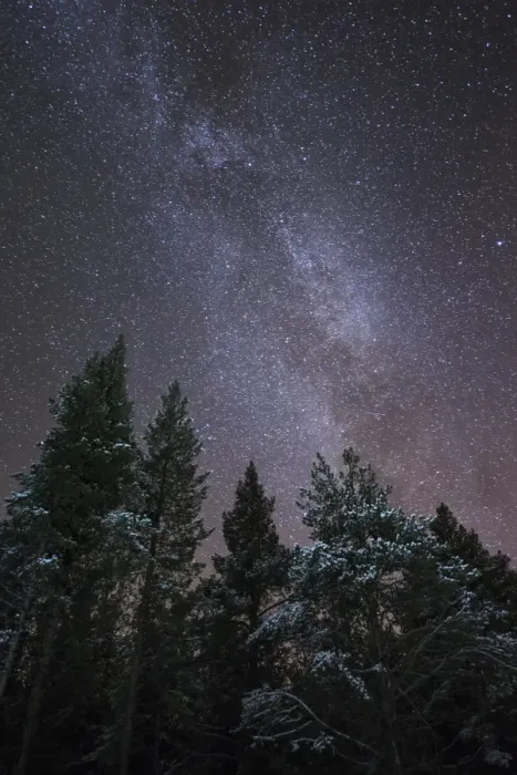 Framed Print : The Milky Way rising over a forest near Kiruna in Sweden, Scandinavia, Europe