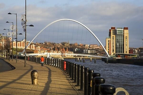 Millennium Bridge and The Baltic from The Quayside, Newcastle upoon Tyne