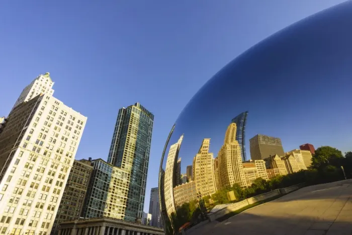 Framed Print : Millennium Park and the Cloud Gate sculpture, Chicago, Illinois, United States of America Framed Print : Millennium Park and the Cloud Gate sculpture, Chicago, Illinois, United States of America