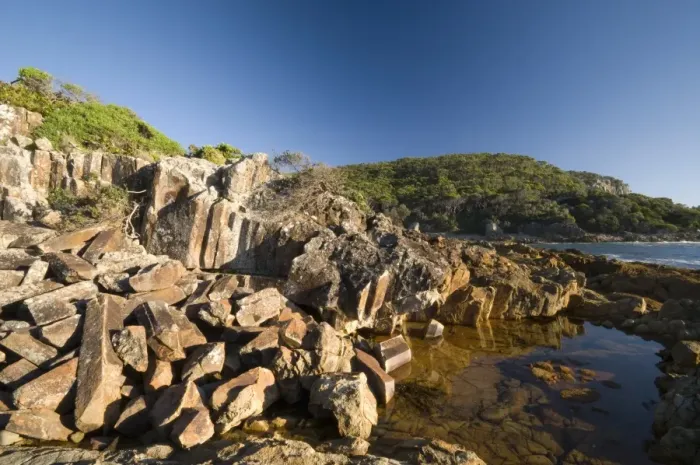 Framed Print : Mimosa rocks and rock pool in natural bay composed of volcanic Rhyolite rock Framed Print : Mimosa rocks and rock pool in natural bay composed of volcanic Rhyolite rock