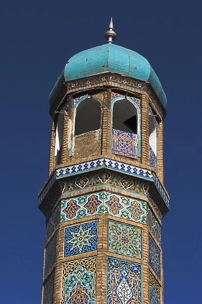 Minaret of the Friday Mosque or Masjet-eJam, built in the year 1200 by the Ghorid Sultan Ghiyasyddin on the site of an earlier 10th century mosque, Herat, Herat Province