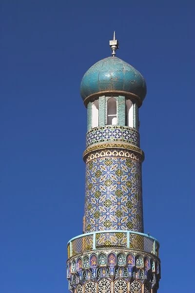 Minaret of the Friday Mosque or Masjet-eJam, built in the year 1200 by the Ghorid Sultan Ghiyasyddin on the site of an earlier 10th century mosque, Herat, Herat Province
