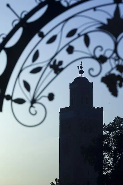 Minaret of the Koutoubia Mosque at sunset, Marrakesh, Morocco, North Africa, Africa