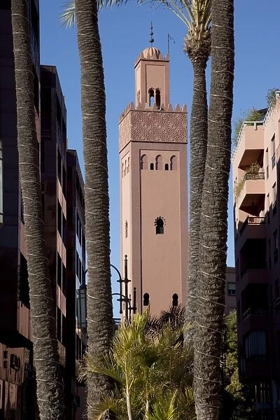 Minaret, Place du 16 Novembre, Marrakesh, Morocco, North Africa, Africa