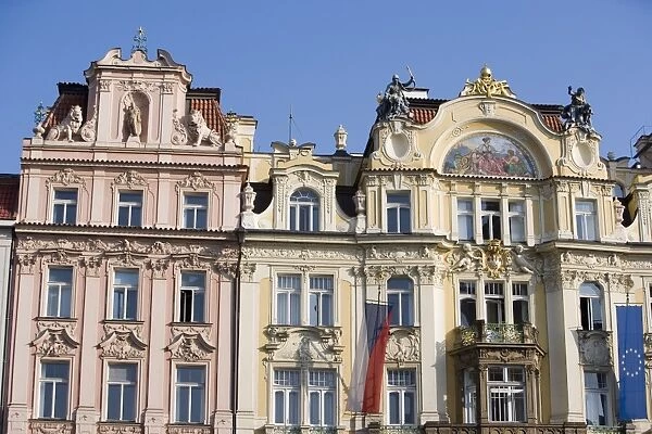 Ministerstvo pro mistni Rozvoj facade, Art Nouveau architecture, Old Town Square
