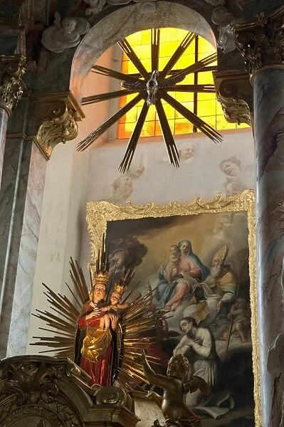 Our Miraculous Lady of Geras, Madonna above altar of Baroque Parish Church