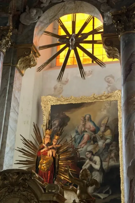 Framed Print : Our Miraculous Lady of Geras, Madonna above altar of Baroque Parish Church Framed Print : Our Miraculous Lady of Geras, Madonna above altar of Baroque Parish Church