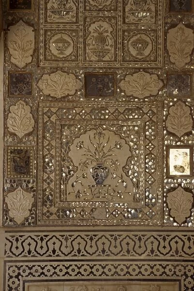Mirrorwork in interior of Amber Fort and Palace