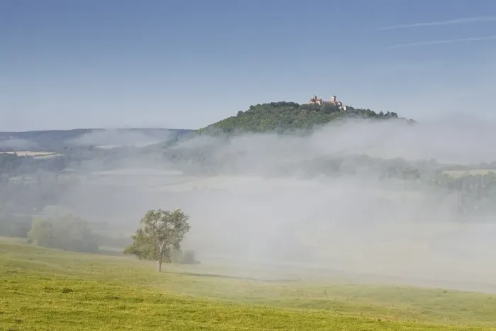 Framed Print : Mist clears away from around the hilltop village of Vezelay in the Yonne area of Burgundy, France, Europe Framed Print : Mist clears away from around the hilltop village of Vezelay in the Yonne area of Burgundy, France, Europe