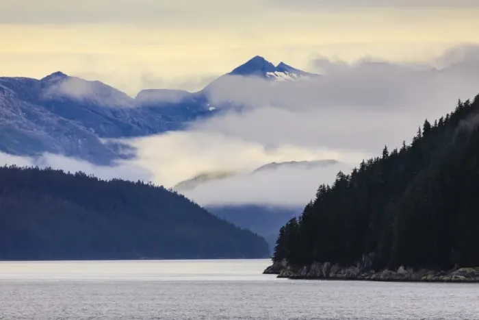 Framed Print : Mist over the Fairweather Range, Icy Strait, between Chichagof Island and Glacier Bay National Park Framed Print : Mist over the Fairweather Range, Icy Strait, between Chichagof Island and Glacier Bay National Park