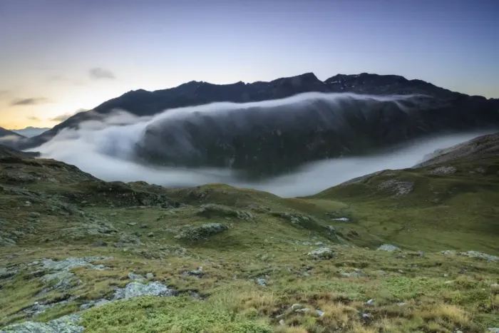 Framed Print : Mist at sunrise, Minor Valley, Alta Valtellina, Livigno, Lombardy, Italy, Europe Framed Print : Mist at sunrise, Minor Valley, Alta Valtellina, Livigno, Lombardy, Italy, Europe