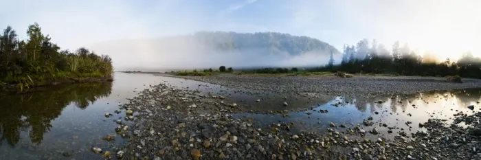 Framed Print : Mist on the Waitangitanoa River at sunrise, Westland National Park, UNESCO World Heritage Site, on the West Coast of South Island, New Zealand, Pacific Framed Print : Mist on the Waitangitanoa River at sunrise, Westland National Park, UNESCO World Heritage Site, on the West Coast of South Island, New Zealand, Pacific