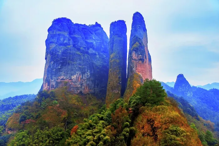 Framed Print : Misty landscape of Mount Jianglang, Jiangshan City, Zhejiang Province, China