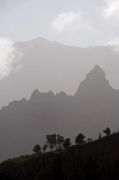 Misty ridges near Corda, Santo Antao, Cape Verde Islands, Africa