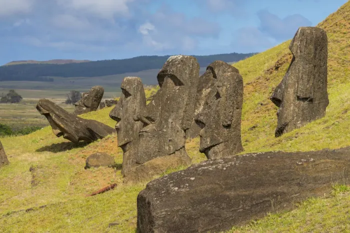 Framed Print : Moai heads of Easter Island, Rapa Nui National Park, UNESCO World Heritage Site Framed Print : Moai heads of Easter Island, Rapa Nui National Park, UNESCO World Heritage Site