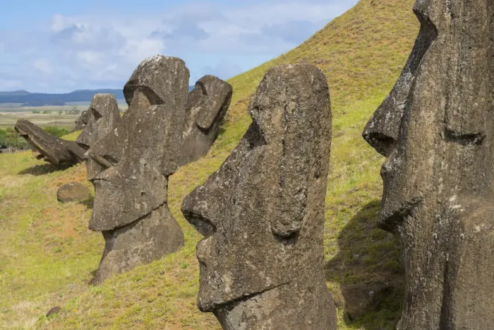 Framed Print : Moai heads of Easter Island, Rapa Nui National Park, UNESCO World Heritage Site Framed Print : Moai heads of Easter Island, Rapa Nui National Park, UNESCO World Heritage Site