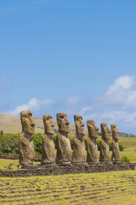 Framed Print : Moai heads of Easter Island, Rapa Nui National Park, UNESCO World Heritage Site Framed Print : Moai heads of Easter Island, Rapa Nui National Park, UNESCO World Heritage Site