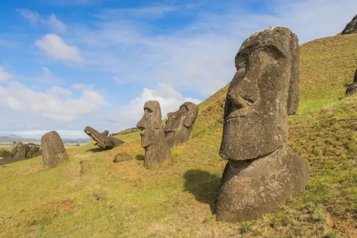 Framed Print : Moai heads of Easter Island, Rapa Nui National Park, UNESCO World Heritage Site Framed Print : Moai heads of Easter Island, Rapa Nui National Park, UNESCO World Heritage Site