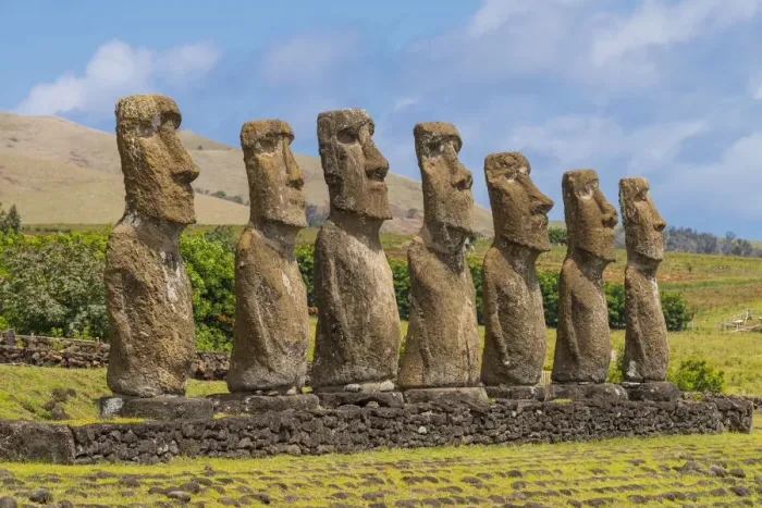 Framed Print : Moai heads of Easter Island, Rapa Nui National Park, UNESCO World Heritage Site Framed Print : Moai heads of Easter Island, Rapa Nui National Park, UNESCO World Heritage Site