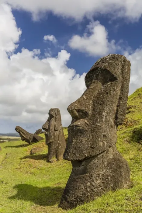 Framed Print : Moai sculptures in various stages of completion at Rano Raraku, the quarry site for all moai, Rapa Nui National Park, UNESCO World Heritage Site, Easter Island (Isla de Pascua), Chile, South America Framed Print : Moai sculptures in various stages of completion at Rano Raraku, the quarry site for all moai, Rapa Nui National Park, UNESCO World Heritage Site, Easter Island (Isla de Pascua), Chile, South America