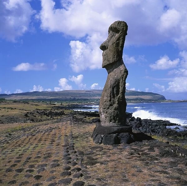 Moai statue, Ahu Akapu, Easter Island (Rapa Nui), UNESCO World Heritage Site