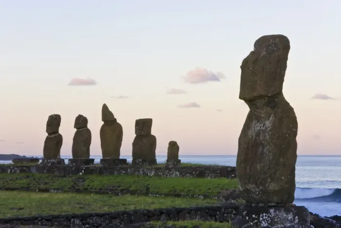 Framed Print : Moai stone statues at Ahu Vai Uri, Rapa Nui (Easter Island), UNESCO World Heritage Site Framed Print : Moai stone statues at Ahu Vai Uri, Rapa Nui (Easter Island), UNESCO World Heritage Site