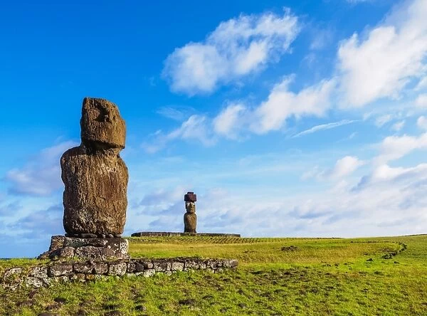 Moais in Tahai Archaeological Complex, Rapa Nui National Park, UNESCO World Heritage Site