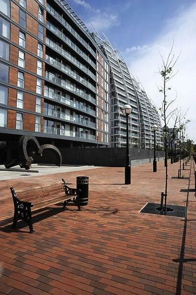 Modern apartment buildings, Huron Basin, Salford Quays, Greater Manchester