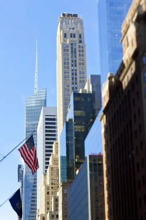 Framed Print : Modern architecture of buildings along 42nd Street in Mid Town Manhattan Framed Print : Modern architecture of buildings along 42nd Street in Mid Town Manhattan