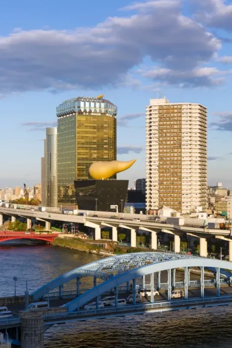 Framed Print : Modern architecture along the Sumida River, Tokyo, Japan, Asia