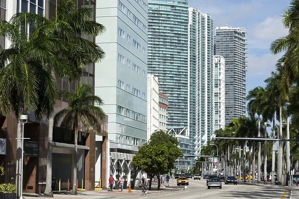 Modern buildings along Biscayne Boulevard, Downtown Miami, Miami, Florida, United States of America