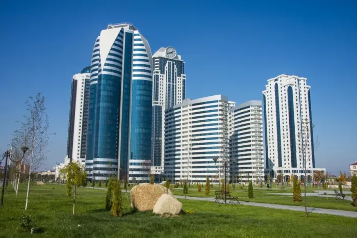 Framed Print : Modern business towers in downtown Grozny, Chechnya, Caucasus, Russia, Europe Framed Print : Modern business towers in downtown Grozny, Chechnya, Caucasus, Russia, Europe