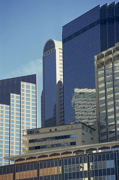 Modern glass buildings in Dallas