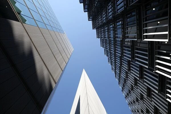 Modern office buildings against blue sky, More London, near Tower Bridge, London