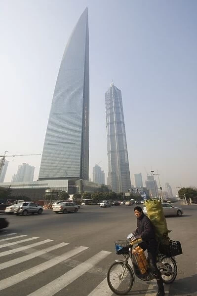 Modern skyscrapers and mainland Chinas highest building, the International Finance Center in Pudong New Area, Shanghai