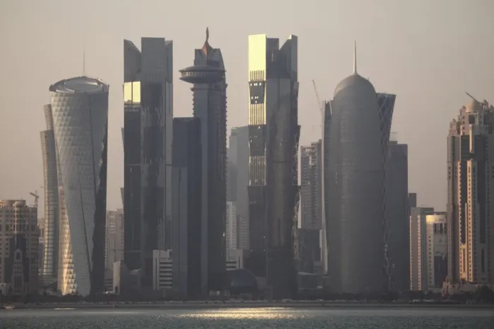 Framed Print : Modern skyscrapers in the West Bay financial district of Doha, Qatar, Middle East Framed Print : Modern skyscrapers in the West Bay financial district of Doha, Qatar, Middle East