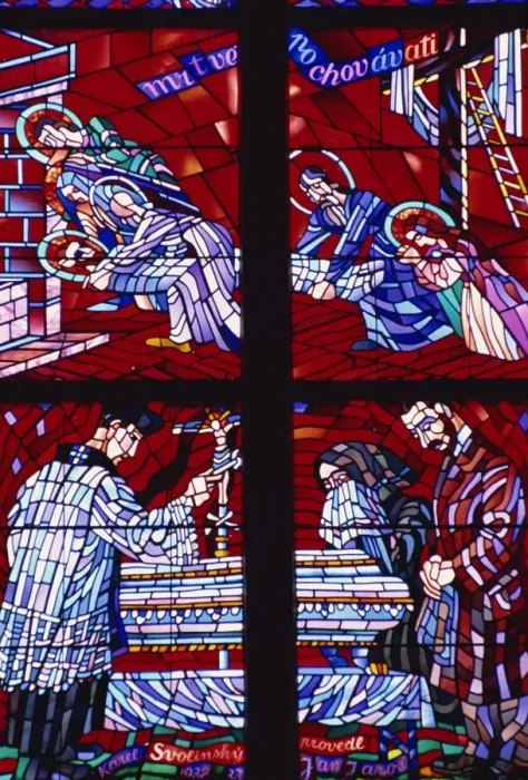 Framed Print : Modern stained glass, St. Vitus cathedral, Prague, Czech Republic, Europe Framed Print : Modern stained glass, St. Vitus cathedral, Prague, Czech Republic, Europe
