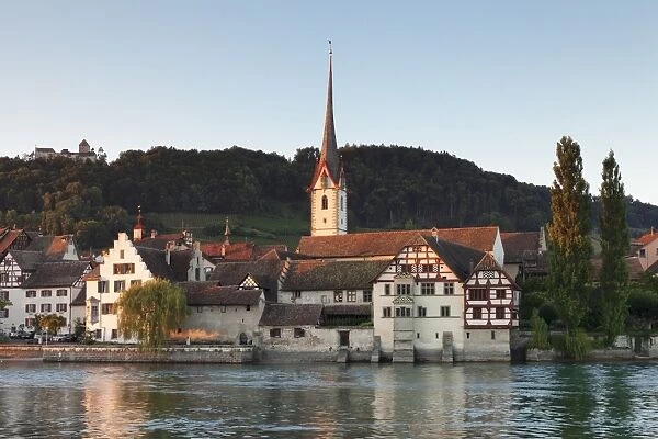 Monastery of St. Georgen and Burg Hohenklingen castle, Stein am Rhein, Canton Schaffhausen, Switzerland, Europe