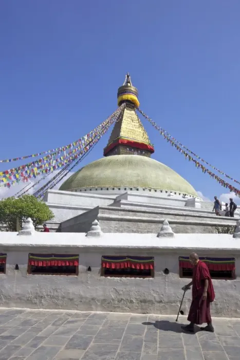 Framed Print : Monk at Boudhanath Stupa, ancient holy Buddhist site, UNESCO World Heritage Site Framed Print : Monk at Boudhanath Stupa, ancient holy Buddhist site, UNESCO World Heritage Site