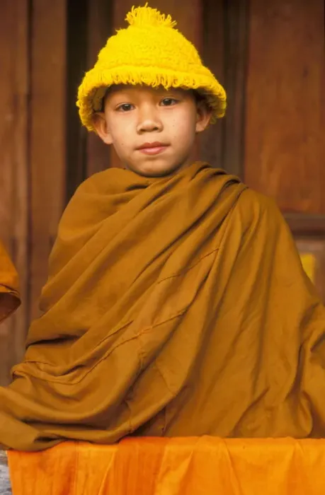 Framed Print : Monk, Luang Prabang, Laos, Indochina, Southeast Asia, Asia